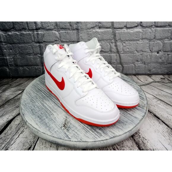 Nike Dunk Hi Retro "Picante Red" White/Picante Red-White Men Size 13 NIB - Picture 4 of 12
